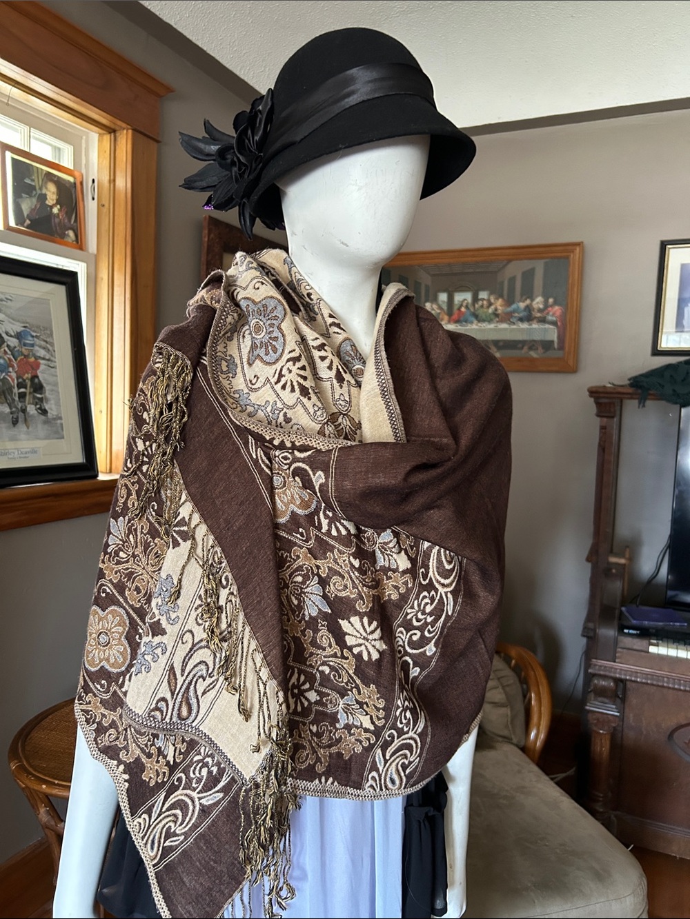 Amazing, reversible, blanket, scarf, brown, and caramel